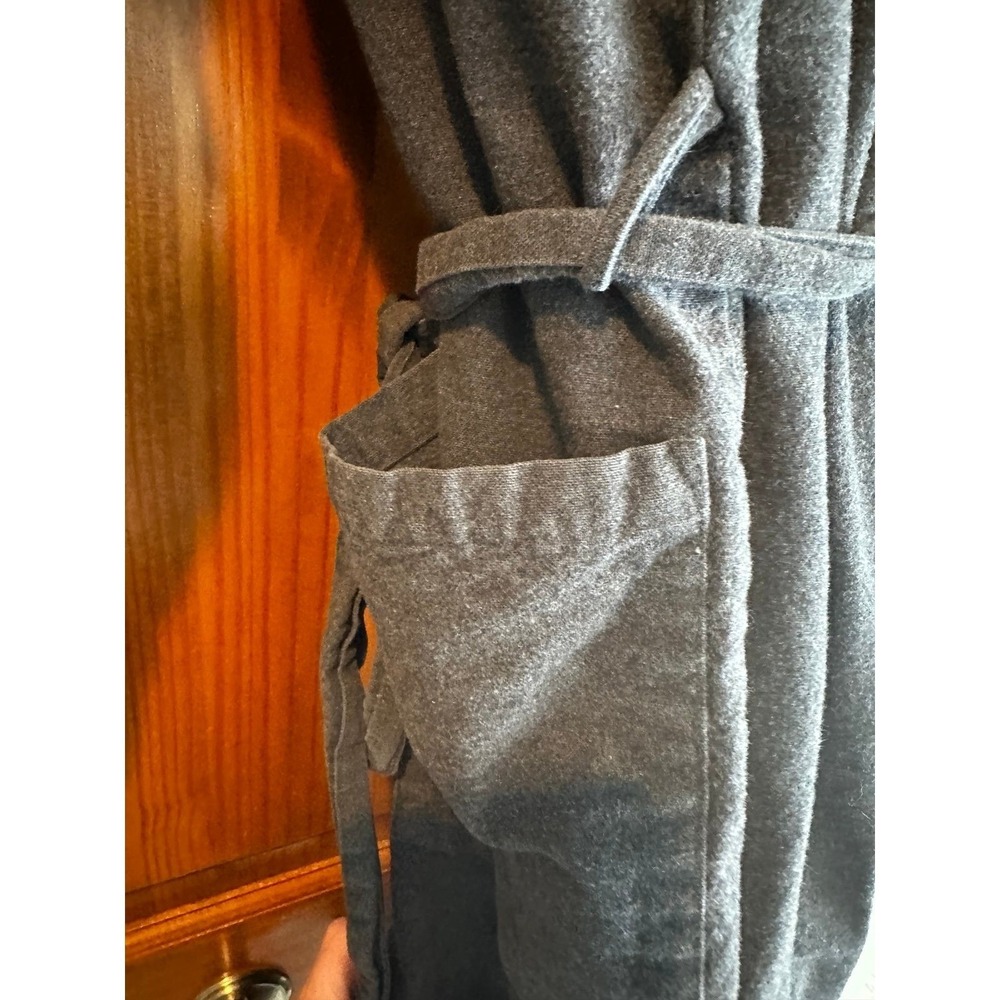 Men's L.L. Bean Gray bath robe cotton size XL Tall - Picture 6 of 8